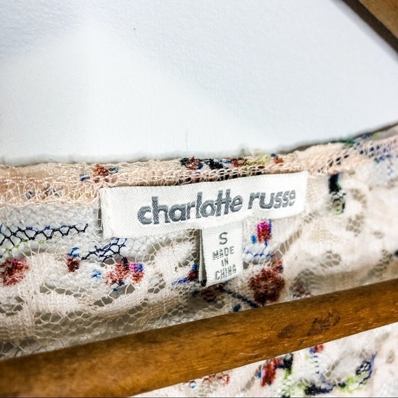 🦋🌙 CHARLOTTE RUSSE | Pink Floral Lace Dress - Picture 5 of 7